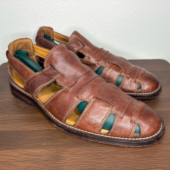 Cole Haan Brown Leather Fisherman Sandals - Picture 1 of 8